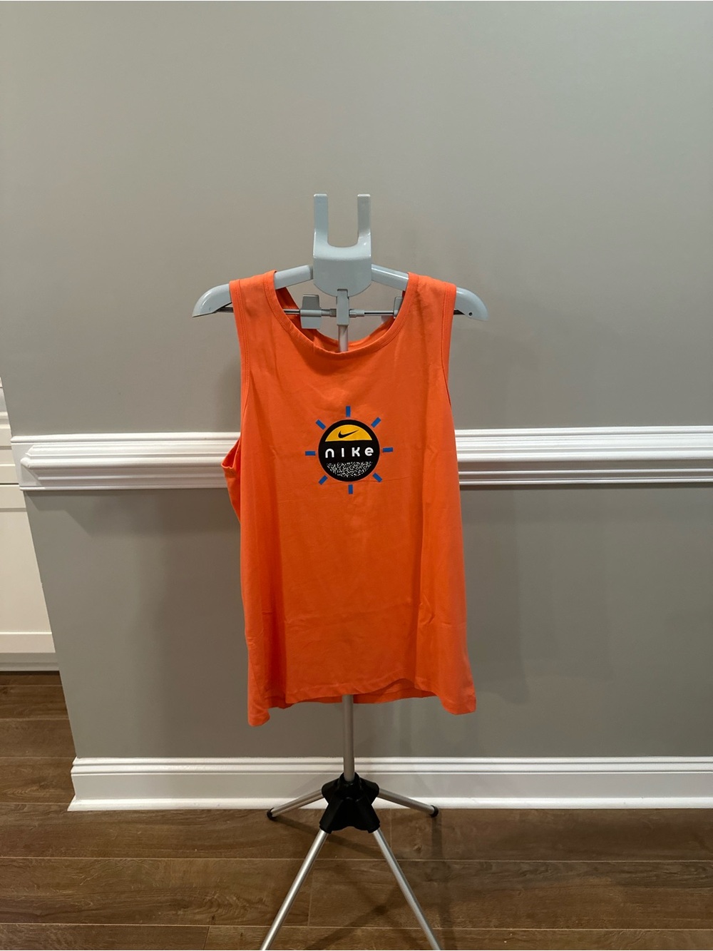 Nike Men’ Orange Sleeveless Tank with Sun Logo
